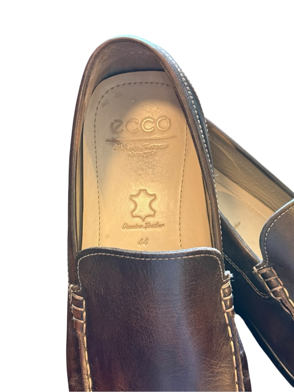ECCO Brown Leather Slip-On Loafers EU 44 / US 10–10.5 - Picture 5 of 9